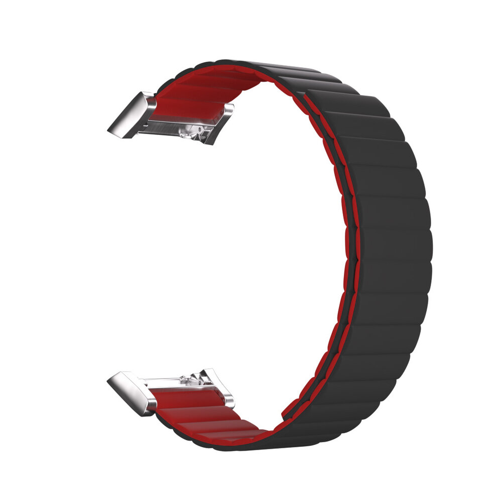 Strap-it® Strap-it Oppo Watch Free silicone link bandje (grijs/bordeaux)