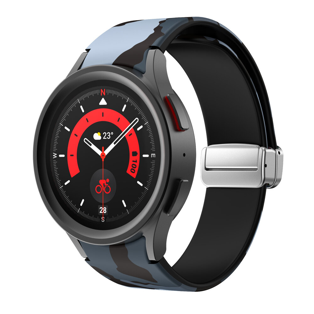 Strap-it® Strap-it Grey Camo Samsung Galaxy Watch 5 Pro magnetisch bandje