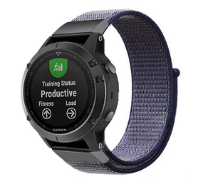 Strap-it® Garmin Fenix 5 / 6 nylon band (blauw)