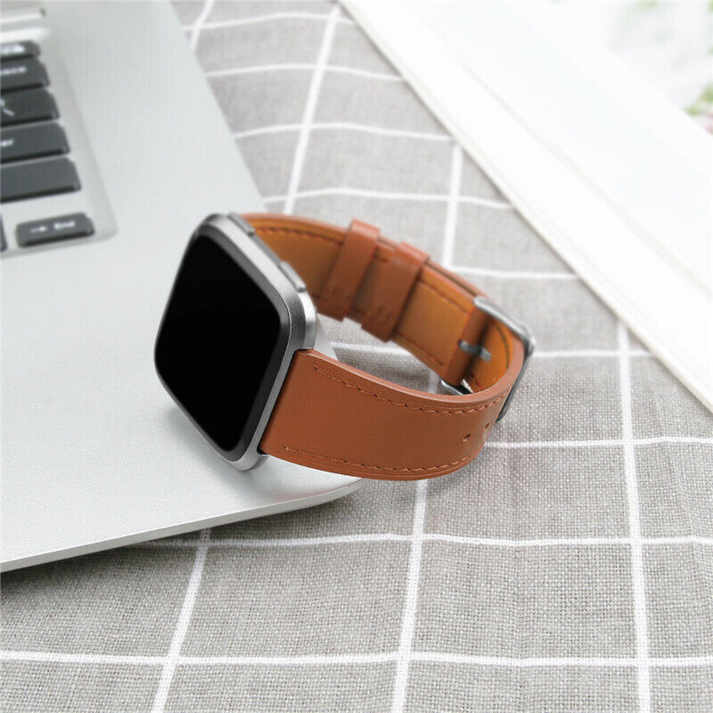 Strap-it® Strap-it Fitbit Versa 3 bandje leer (strak bruin)