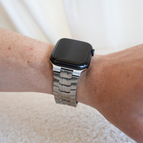 Strap-it® Strap-it Apple Watch steel iron band (zilver)