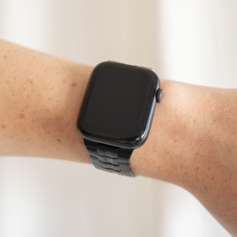 Apple Watch steel iron band zwart Smartwatchbanden
