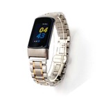 Strap-it® Strap-it Fitbit Charge 6 metalen schakel band (zilver/rosé goud)