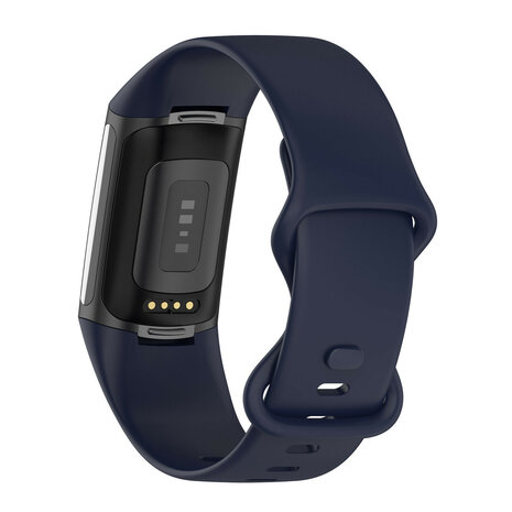 Strap-it® Strap-it Fitbit Charge 6 siliconen bandje (donkerblauw)
