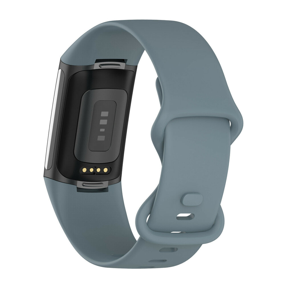 Strap-it® Strap-it Fitbit Charge 6 siliconen bandje (grijsblauw)