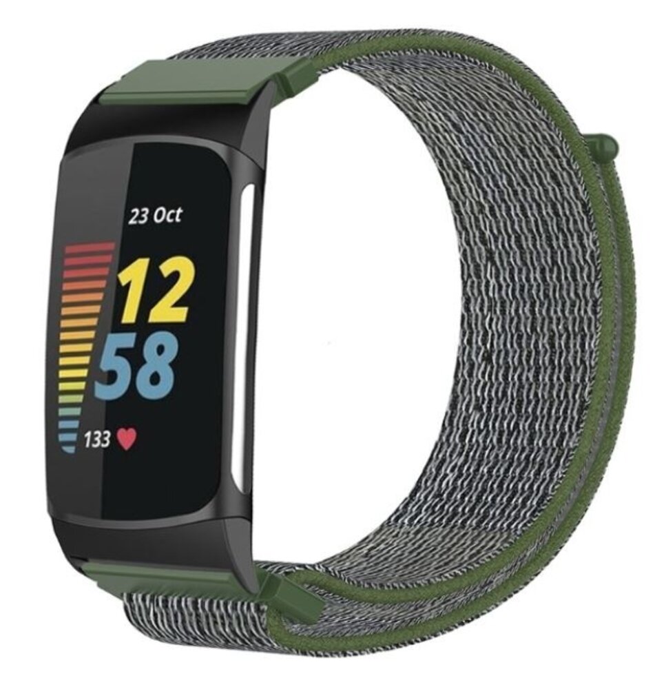 Strap-it® Strap-it Fitbit Charge 6 nylon bandje (groen)