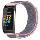 Strap-it® Strap-it Fitbit Charge 6 nylon bandje (roze)