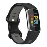 Strap-it® Fitbit Charge 6 sport band (zwart/grijs)