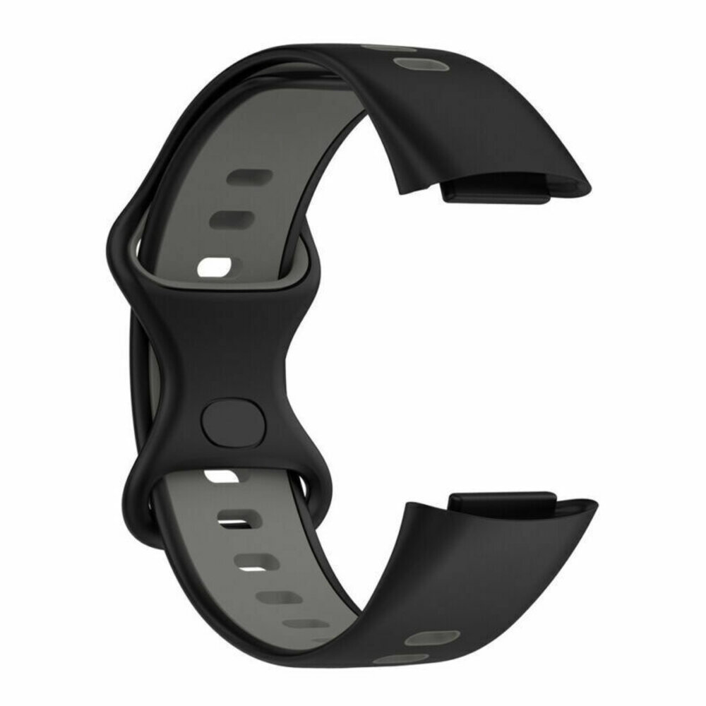 Strap-it® Strap-it Fitbit Charge 6 sport band (zwart/grijs) Strap-it® Strap-it Fitbit Charge 6 sport band (zwart/grijs)