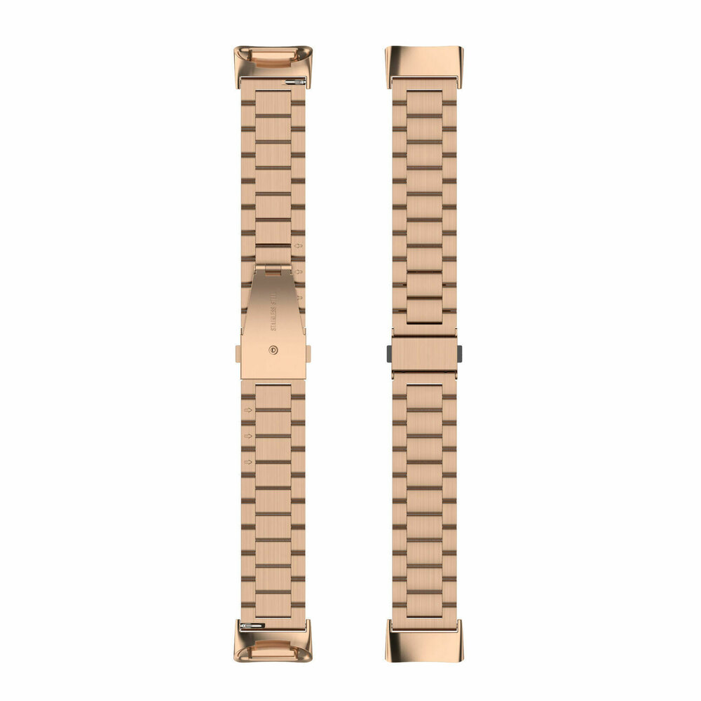 Strap-it® Strap-it Fitbit Charge 6 stalen band (rosé goud)