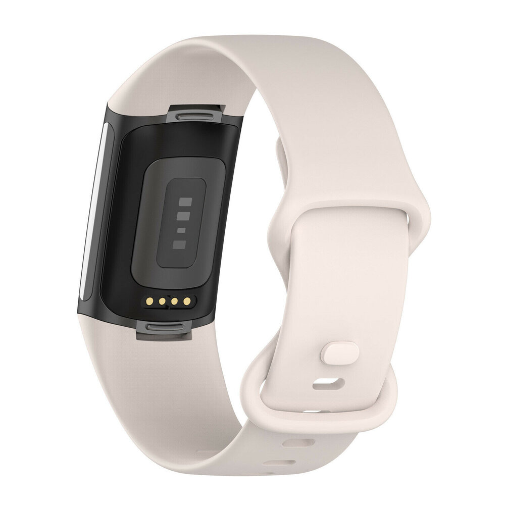Strap-it® Strap-it Fitbit Charge 6 siliconen bandje (zand wit)