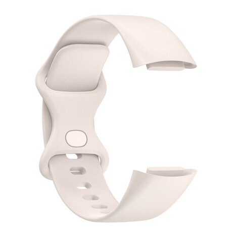Strap-it® Strap-it Fitbit Charge 6 siliconen bandje (zand wit)