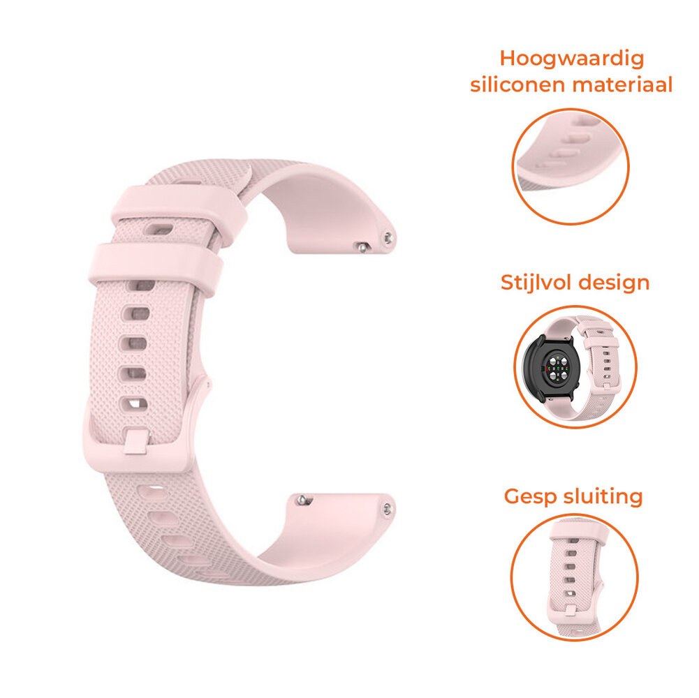 Strap-it® Strap-it Garmin Vivoactive 5 luxe siliconen bandje (roze)