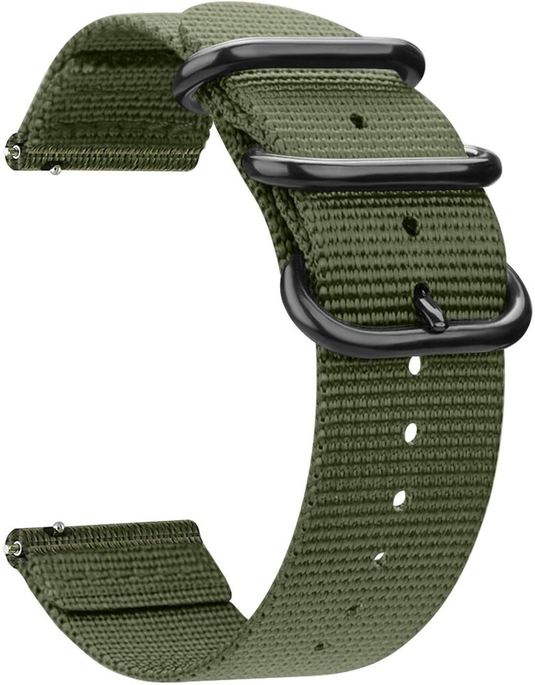 Strap-it® Strap-it Garmin Vivoactive 5 nylon gesp band (groen)