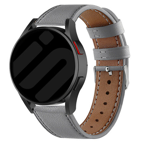 Strap-it® Strap-it Garmin Vivoactive 5 bandje leer (grijs)