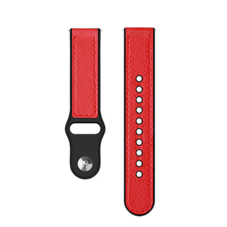 Strap-it® Strap-it Garmin Vivoactive 5 leren hybrid bandje (rood)
