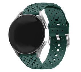 Strap-it® Garmin Vivoactive 5 gevlochten siliconen bandje (donkergroen)