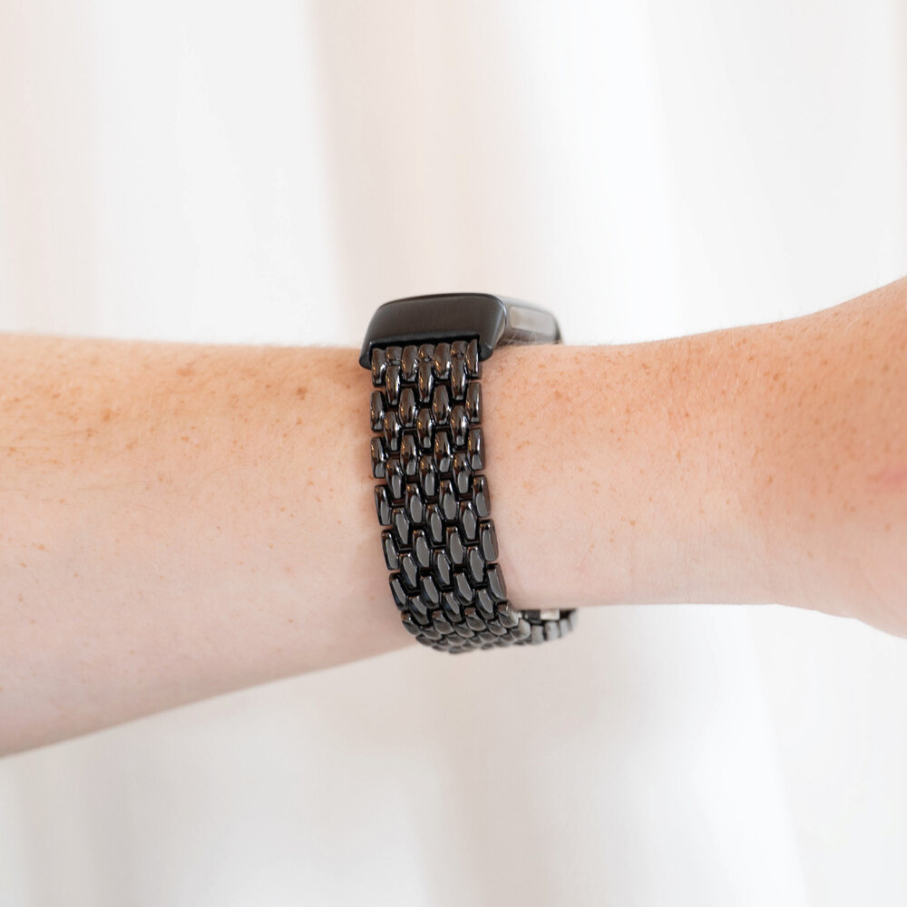 Strap-it® Strap-it Fitbit Charge 6 stalen draak band (zwart)