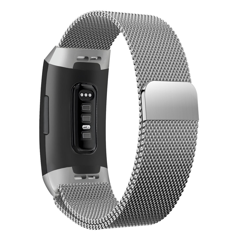 Bandz Bandz Fitbit Charge 3 Milanese loop band (zilver)