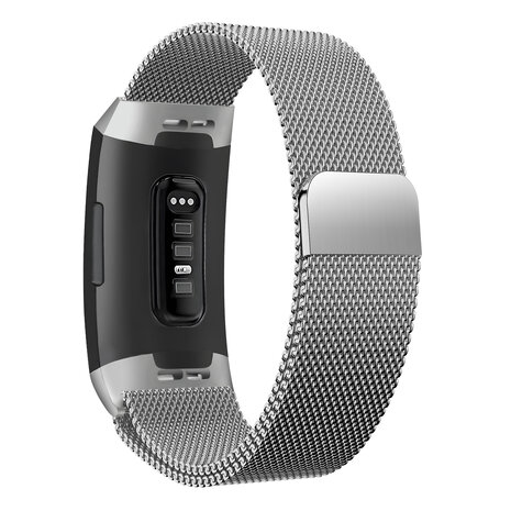 Bandz Bandz Fitbit Charge 3 Milanese loop band (zilver)