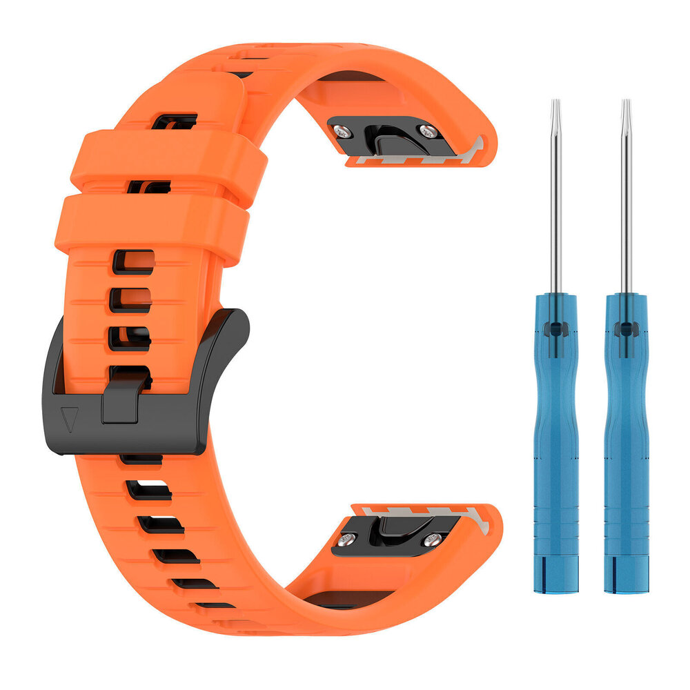 Garmin Fenix 5 6 sport gesp band oranje zwart Smartwatchbanden
