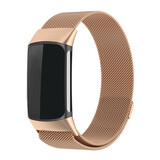 Strap-it® Fitbit Charge 6 Milanese band (rosé goud)