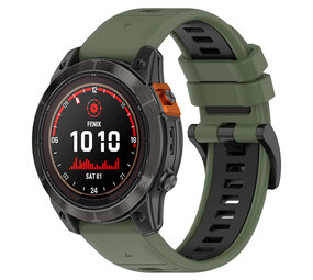 Strap-it® Garmin Forerunner 745 sport gesp band (olijfgroen/zwart)