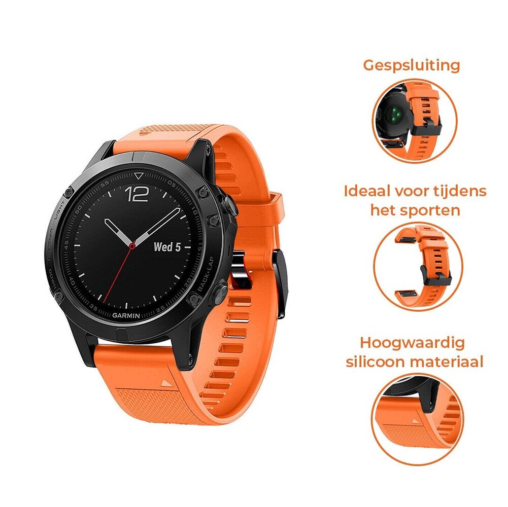 Strap-it® Strap-it Garmin Forerunner 935 siliconen bandje (oranje)