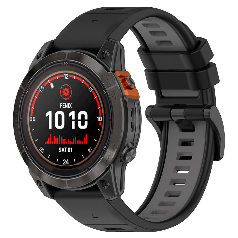 Strap-it® Strap-it Garmin Forerunner 945 sport gesp band (zwart/grijs)