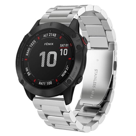 Strap-it® Strap-it Garmin Fenix 3 stalen band (zilver)