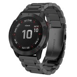 Strap-it® Garmin Fenix 3 stalen band (zwart)