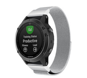 Strap-it® Garmin Fenix 3 Milanese band (zilver)