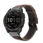 Strap-it® Strap-it Garmin Fenix 7 leren bandje (donkerbruin)