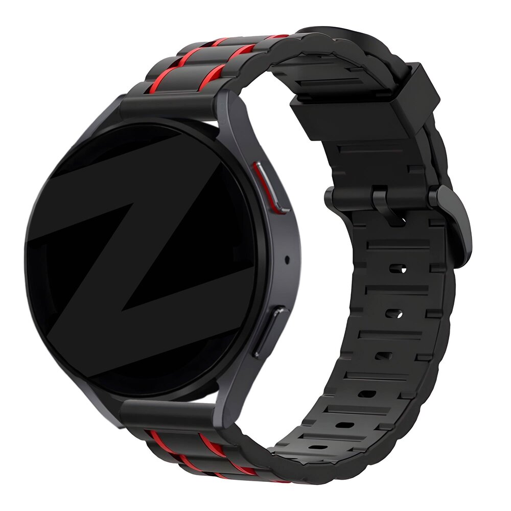 Bandz Bandz Amazfit GTR 3 (Pro) sport band gestreept (zwart/rood) Bandz Bandz Amazfit GTR 3 (Pro) sport band gestreept (zwart/rood)