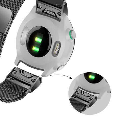 Bandz Bandz Garmin Fenix 7 Milanese loop band (zwart)