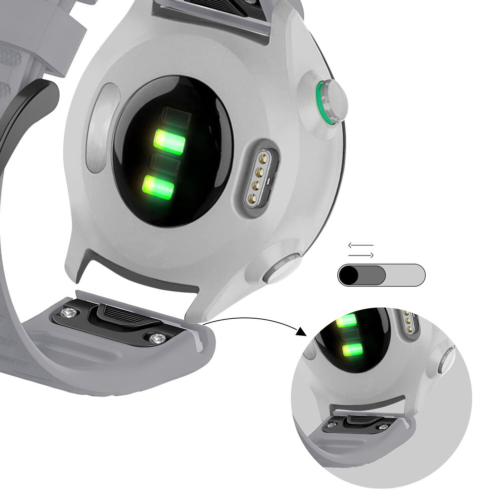 Bandz Bandz Garmin Fenix 7 siliconen band met gesp (grijs)