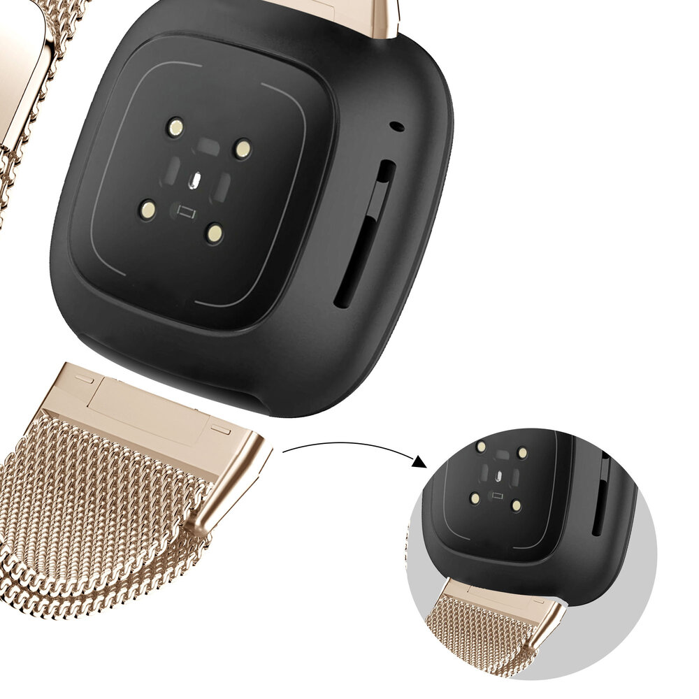 Bandz Bandz Fitbit Sense Milanese loop band (roségoud)