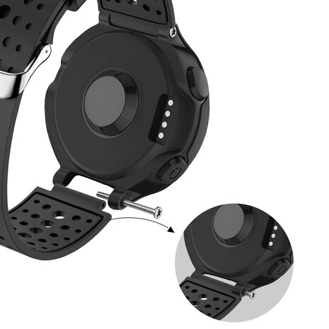 Bandz Bandz Garmin Forerunner 235 siliconen band 'Classic' (zwart)