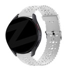 Bandz Bandz Samsung Galaxy Watch 4 44mm siliconen band met bloemenpatroon (wit)