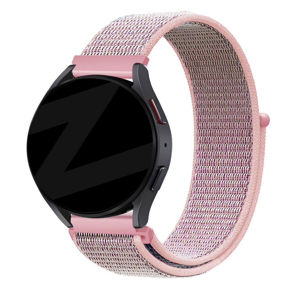Bandz Bandz Samsung Galaxy Watch 4 Classic 42mm nylon loop band (roze)