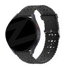 Bandz Bandz Samsung Galaxy Watch 4 Classic 42mm siliconen band met bloemenpatroon (zwart)