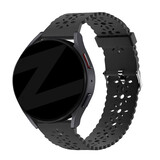 Bandz Bandz Samsung Galaxy Watch 6 40mm siliconen band met bloemenpatroon (zwart)