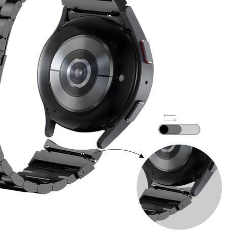 Bandz Bandz Samsung Galaxy Watch 6 - 44mm stalen band 'Classic' (zwart)