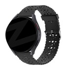 Bandz Bandz Samsung Galaxy Watch 6 44mm siliconen band met bloemenpatroon (zwart)