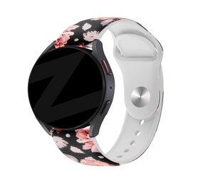 Bandz Bandz Samsung Galaxy Watch 6 Classic 47mm siliconen band 'Flowers'