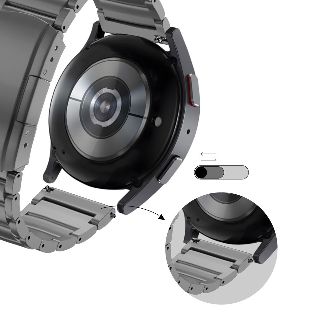 Bandz Bandz Huawei Watch GT 2 Pro titanium schakel band (grafiet) Bandz Bandz Huawei Watch GT 2 Pro titanium schakel band (grafiet)