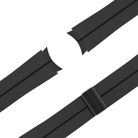 Bandz Bandz Samsung Galaxy Watch 5 - 40mm siliconen band met D-Buckle (zwart)