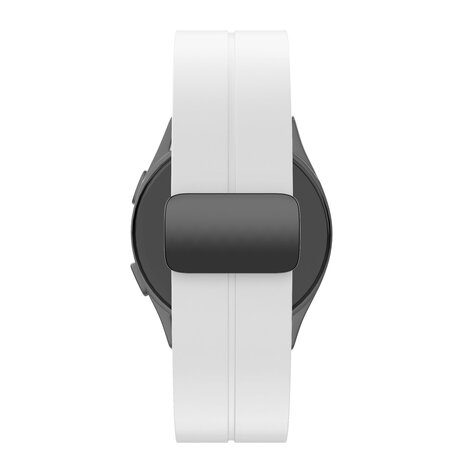 Bandz Bandz Samsung Galaxy Watch 5 - 44mm siliconen band met D-Buckle (wit)