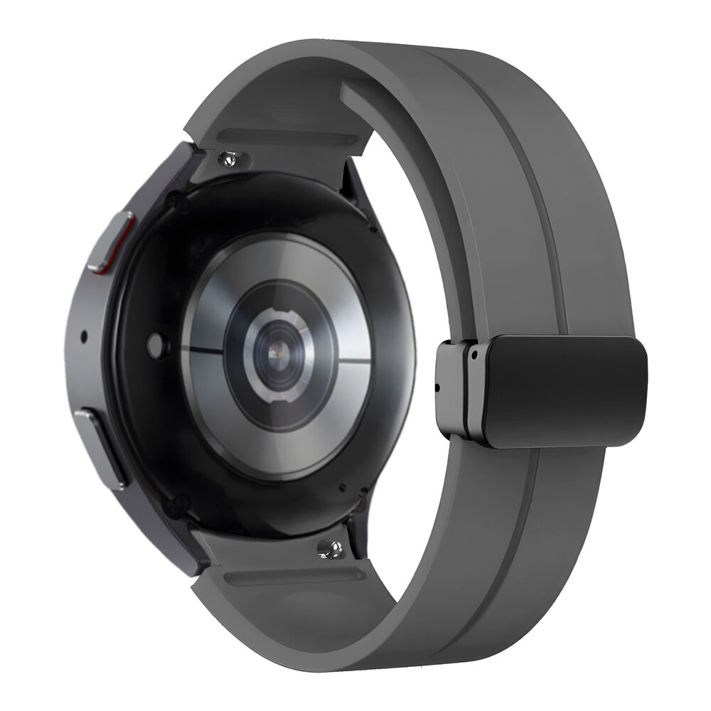 Bandz Bandz Samsung Galaxy Watch 6 - 44mm siliconen band met D-Buckle (donkergrijs)