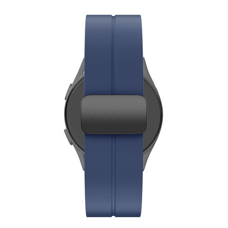 Bandz Bandz Samsung Galaxy Watch 6 Classic 47mm siliconen band met D-Buckle (donkerblauw)